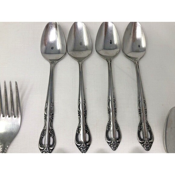 18 Pcs United Silver Co Acadia Stainless Flatware Replacement Forks Spoons Knive - Picture 8 of 9